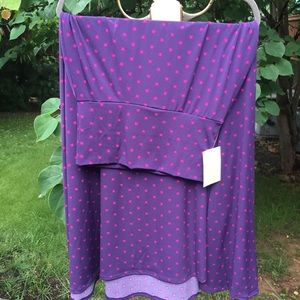 NWT LuLaRoe MAXI size XS purple with dots
